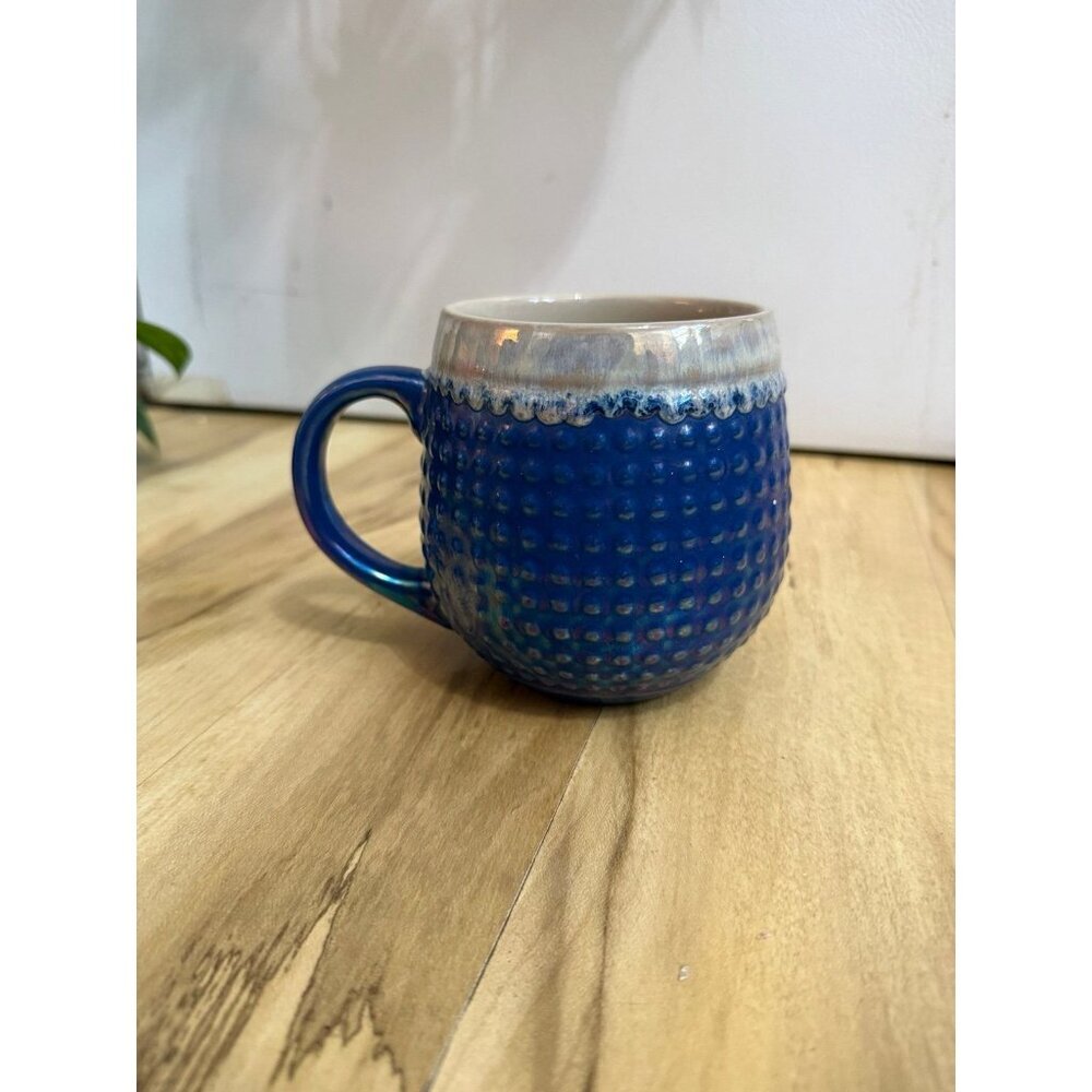 Madison Studio Blue Textured Ceramic Mug
